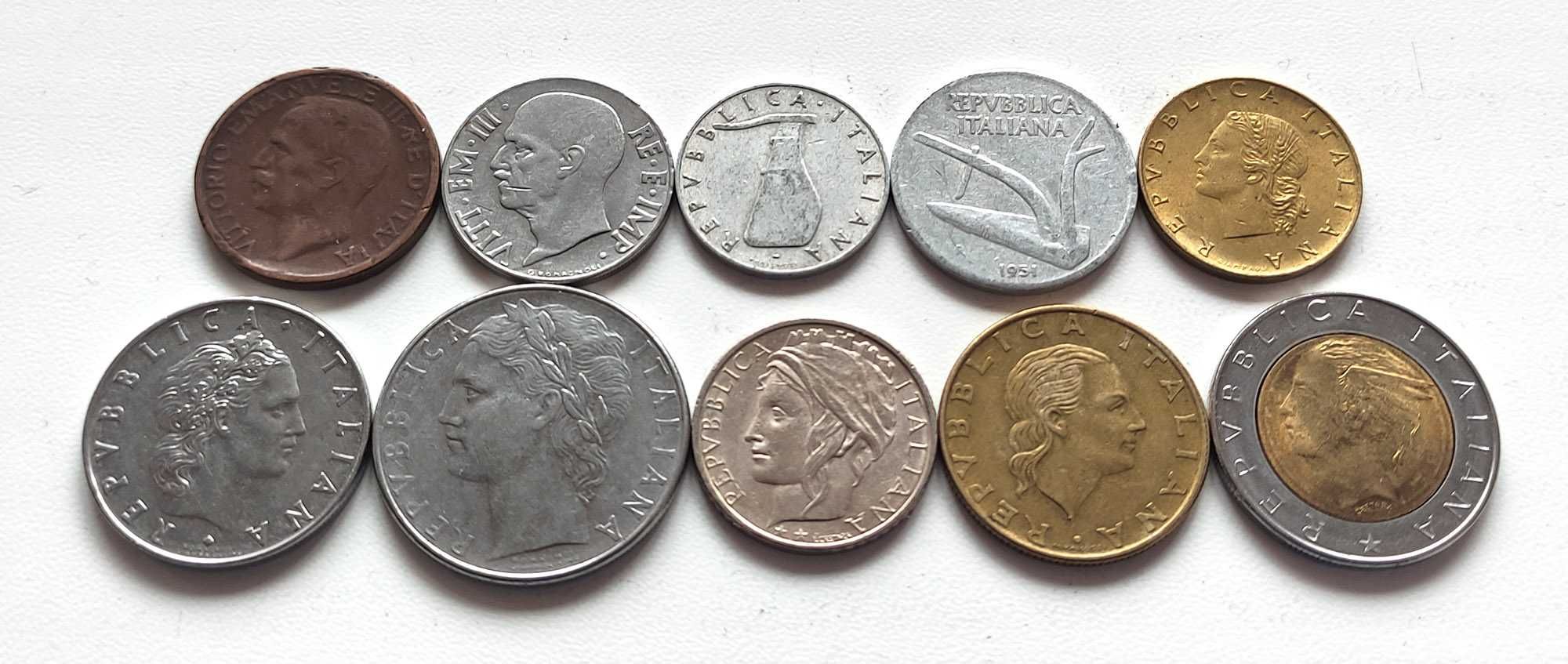 Набор монет Италии (чентезимо, лиры), 10 шт