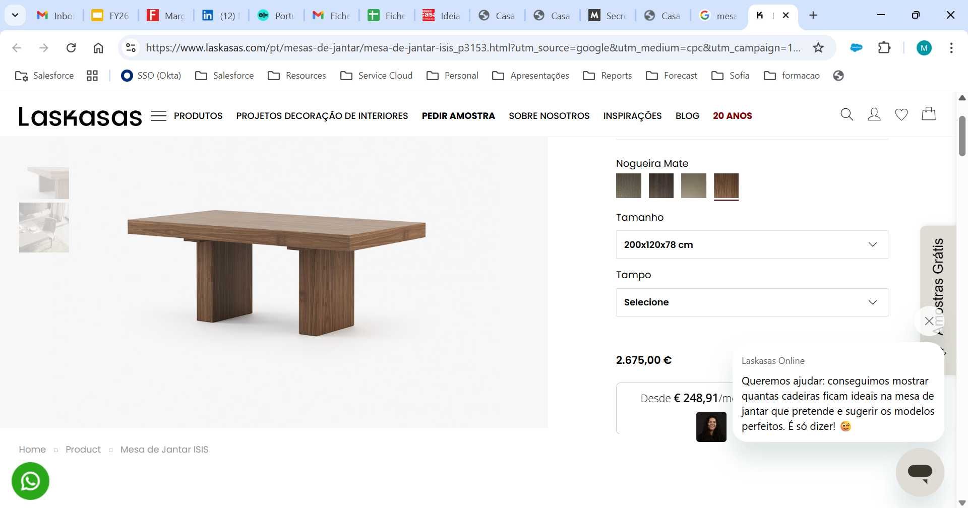 Mesa de jantar las Kasas ISIS como nova