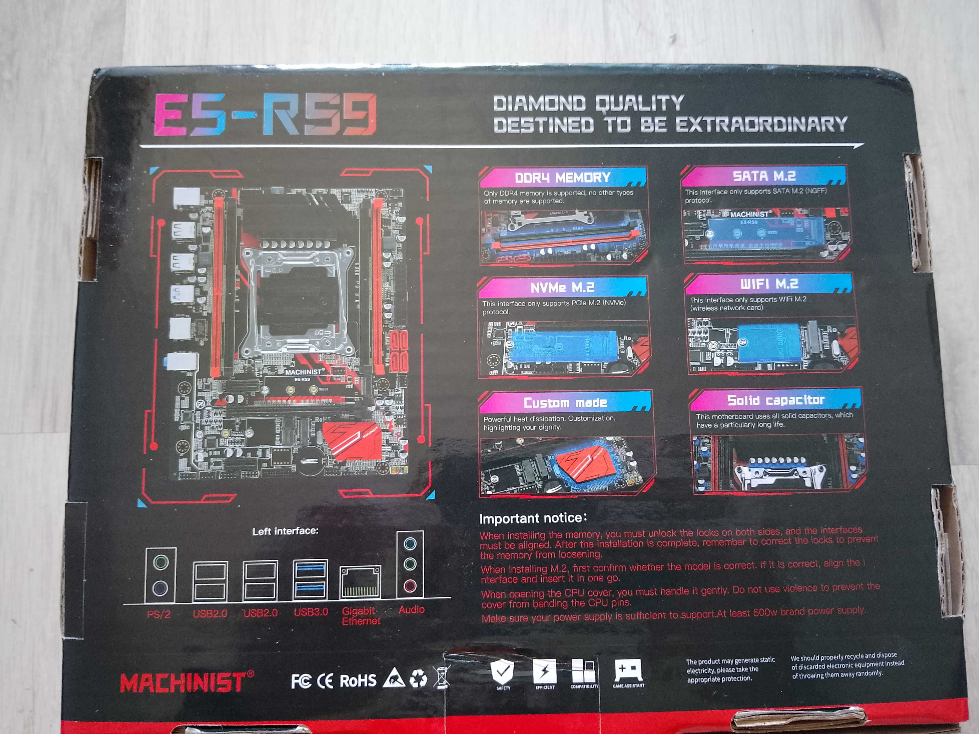 Комплект Machinist RS9 (X99, LGA 2011-3, 2620v3, 16GB DDR4)