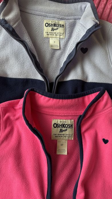 Фірмові флісові кофтинки Oshkosh  р. 5та 7