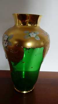 Срочно ваза Чехия позолота лепнина антикварные цветное стекло сервизы
