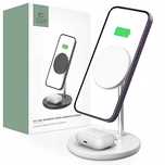 Tech-Protect Qi15W-A21/2In1 Magnetic Magsafe Wireless Charger White
