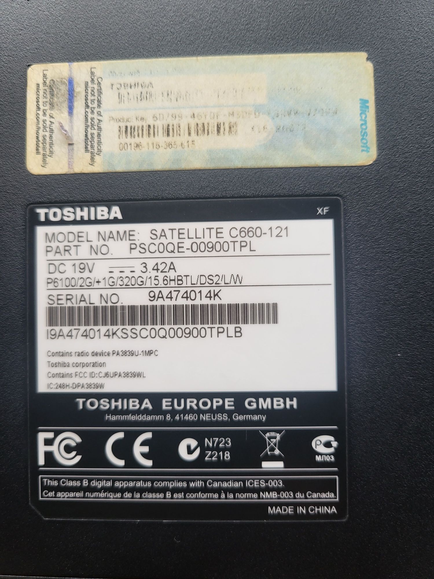 Sprzedam laptop Toshiba