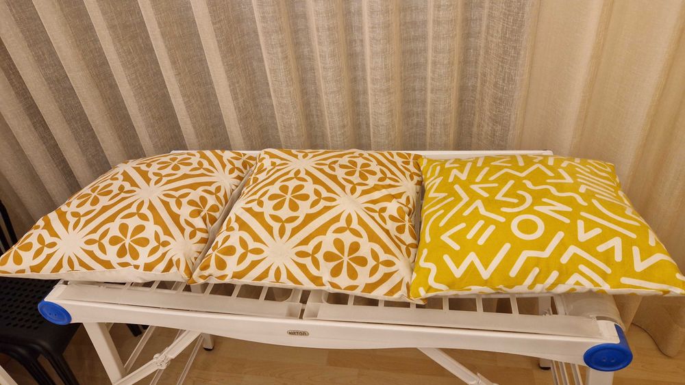 Conjunto 3 almofadas estampadas dupla face, 35 cm x 35 cm