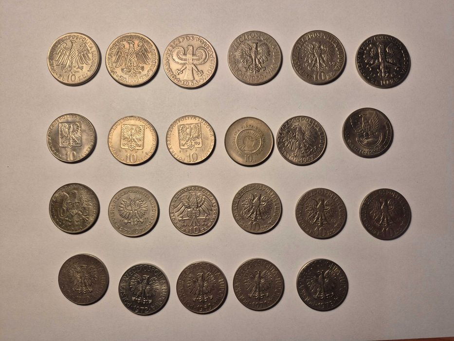 Monety okolicznościowe PRL 10 zł, Kopernik, Kościuszko, 23 szt.