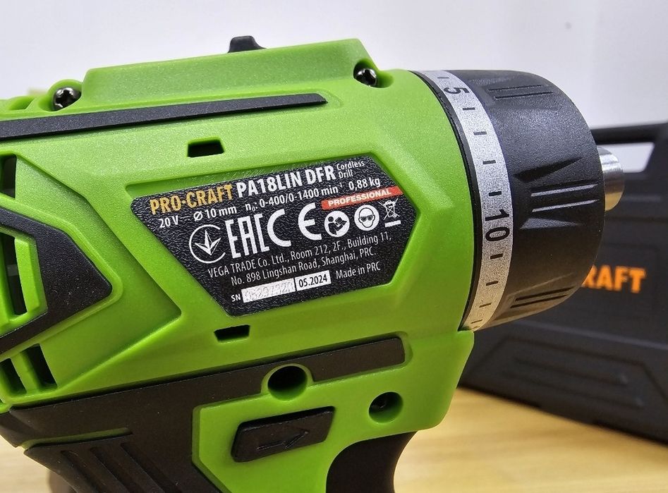 Шуруповерт 50Нм Бесщеточный ProCraft Съёмный патрон Гарантия 36мес