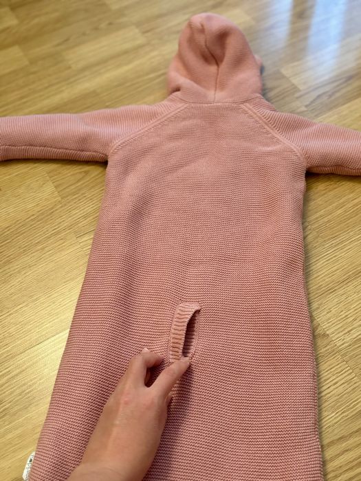 Теплий в’язаний конверт/комбінезон для немовляти 0-6 місяців