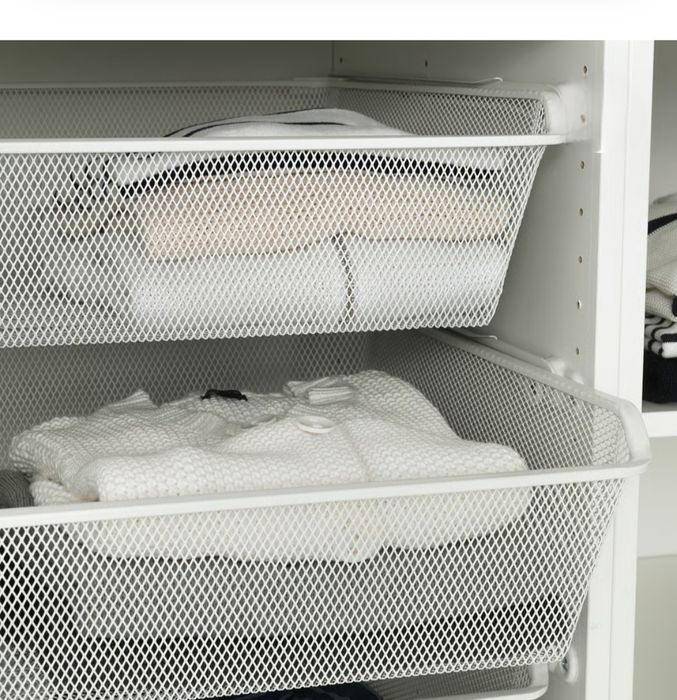 Zestaw 3 szuflady Ikea kosz druciany z prowadnicą Komplement 100/58 ok