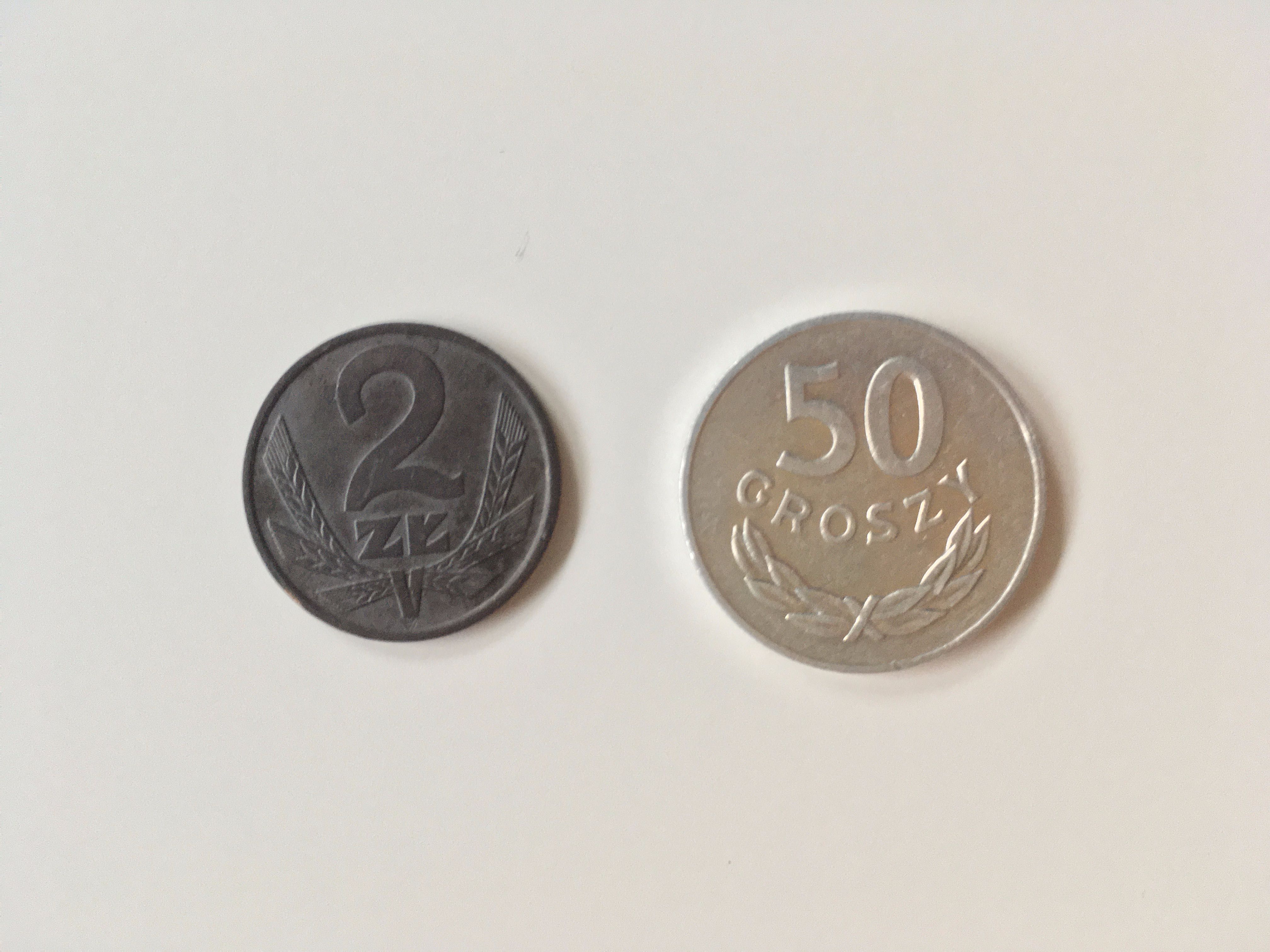 Moneta PRL 2 złoty 1976 i 50 groszy 1983 Polska Rzeczpospolita Ludowa