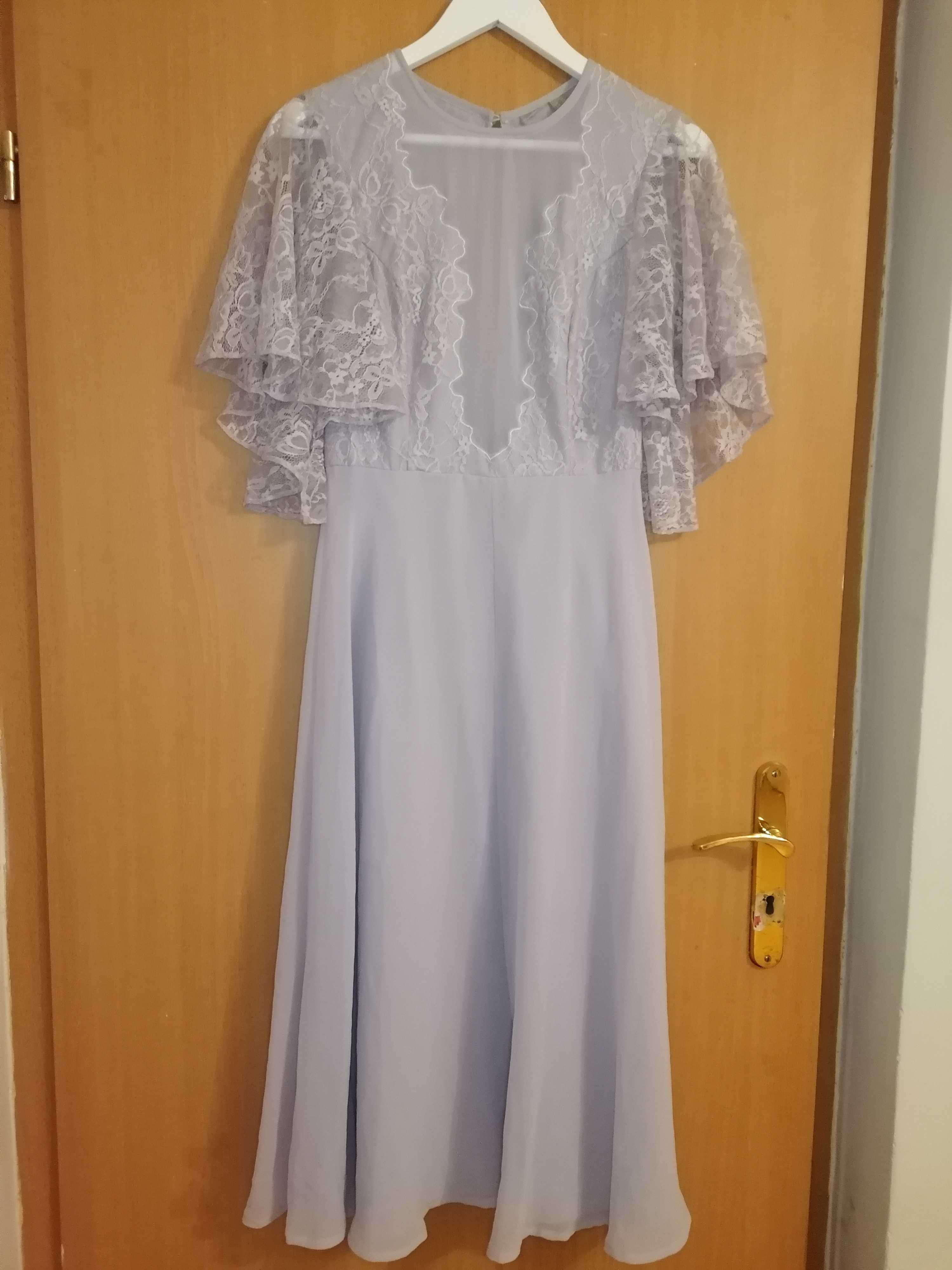 Elegancka sukienka midi kolor liliowy Asos