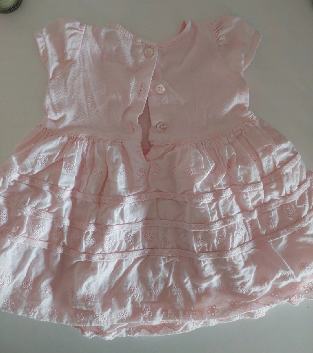 Vestido Rosa C/ Bordados P/ Bebé - Menina 3/6 Meses - 24 horas