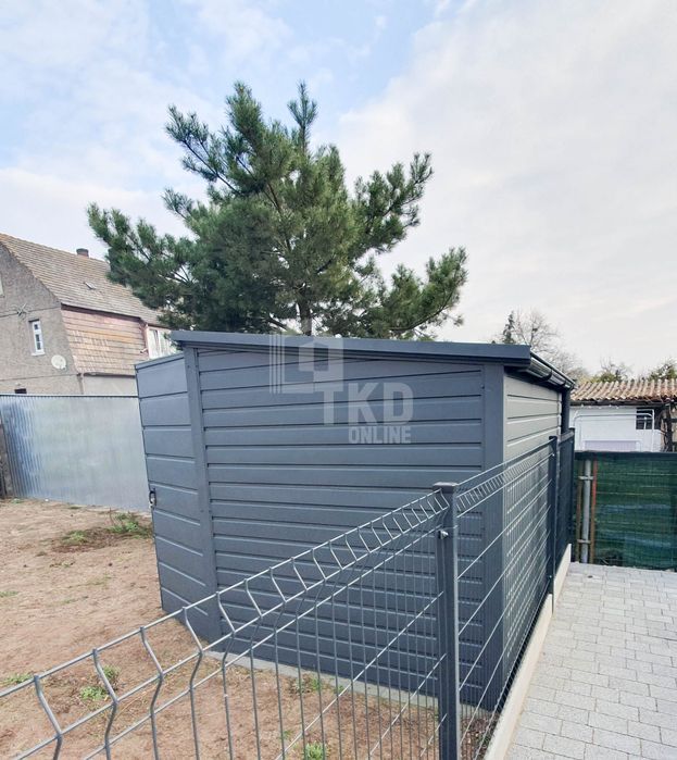 Domek Ogrodowy - Schowek 2,5X2 - Brama Antracyt Spad W Tył  Tkd203