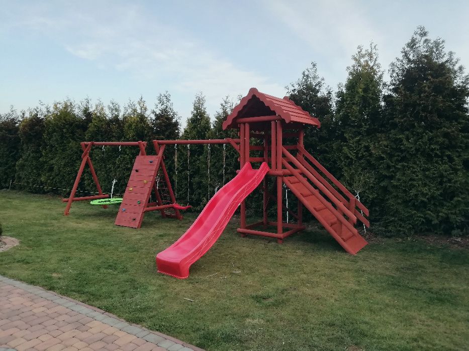Plac zabaw dla dzieci drewniany 3 m ślizg dostawa i montaż CAŁA POLSKA