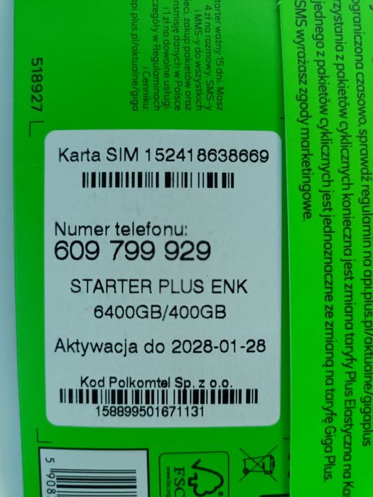 Złoty numer Plus, łatwy do zapamiętania 609**799**929