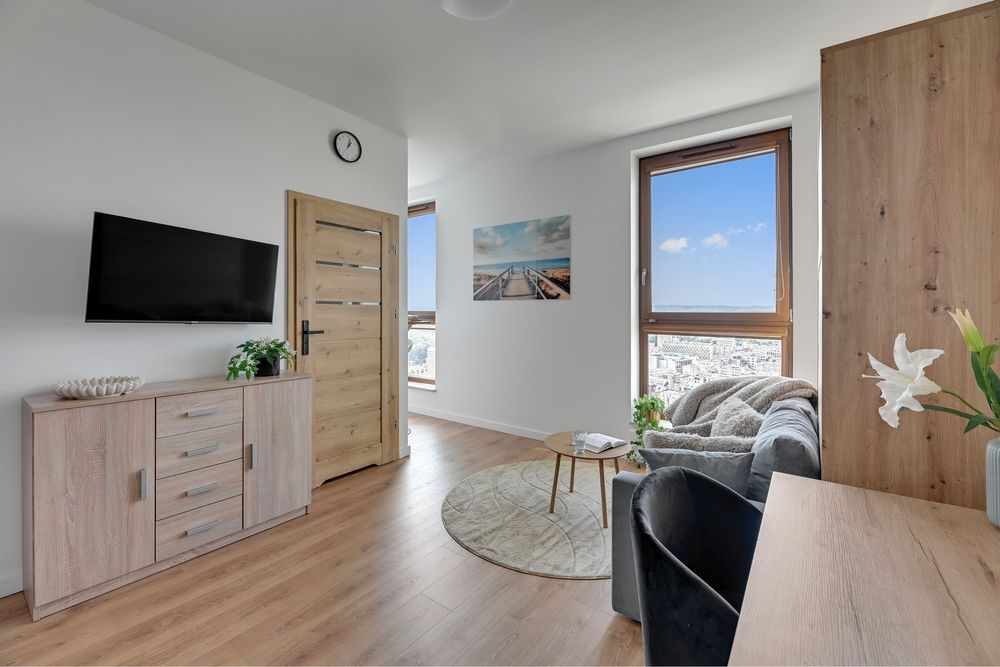 Sea Towers/studio na XXIX kon. z widokiem na morze, panoramę miasta