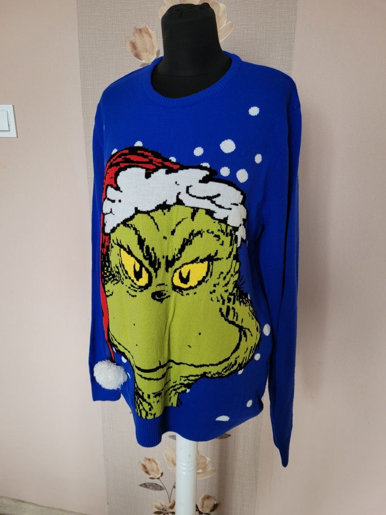 Sweter damski świąteczny grinch