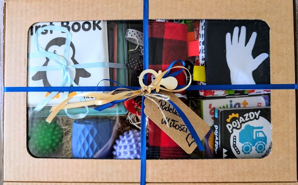 Zestaw Prezentowy dla niemowlaka, zestaw edukacyjny baby shower