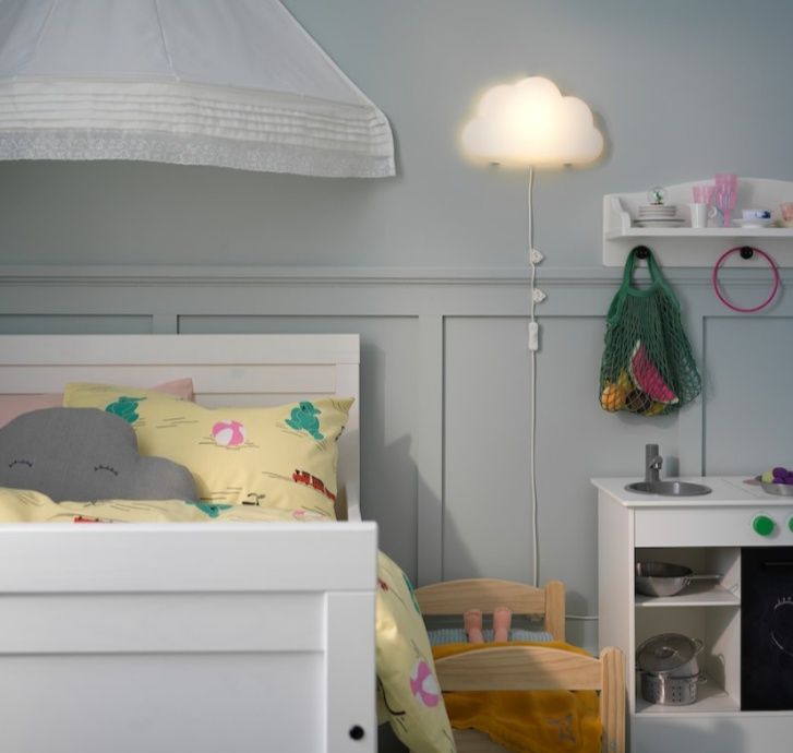 Dziecięca Lampa ścienna kinkiet Chmurka biała Dromsyn Ikea