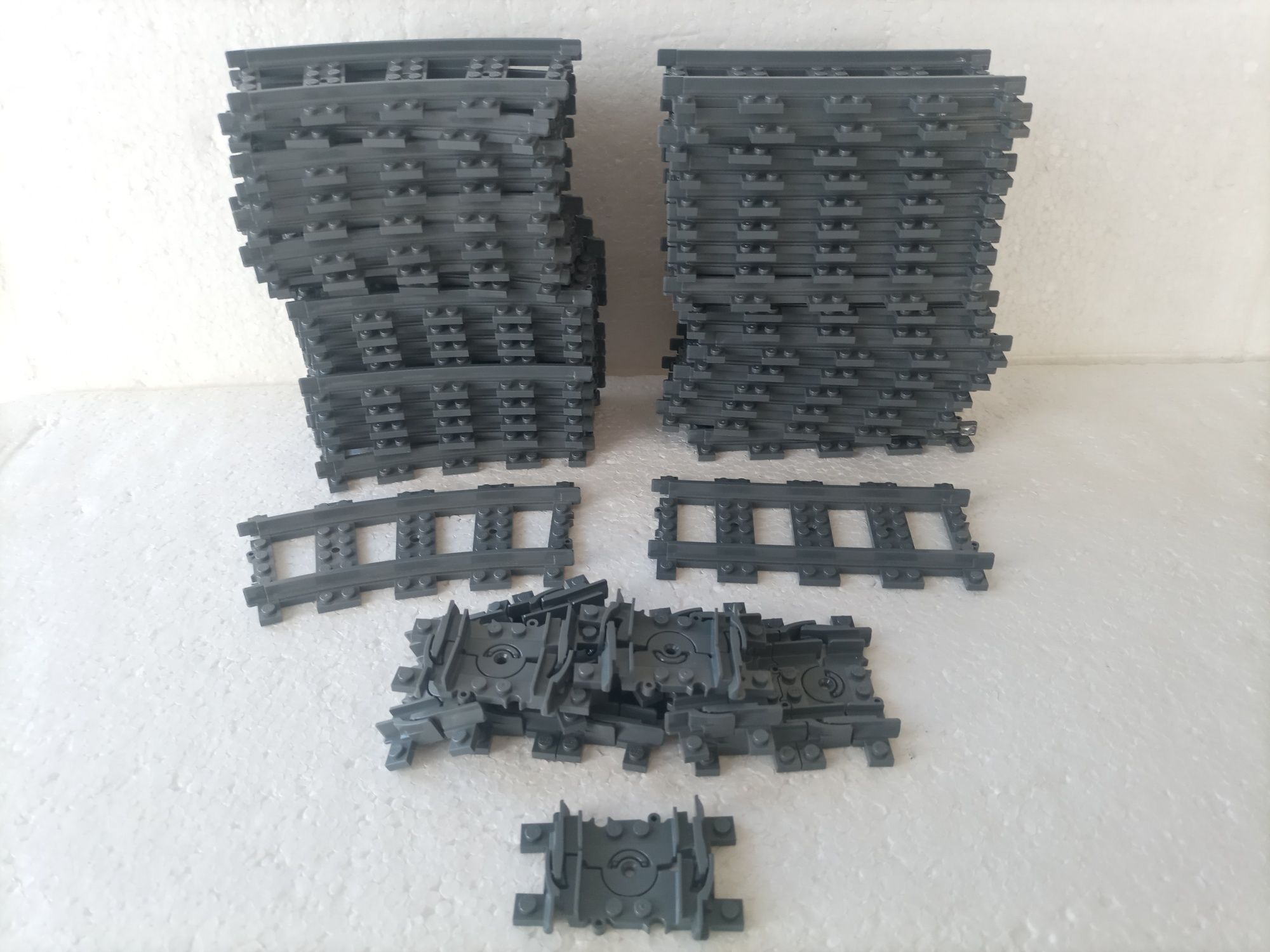Klocki LEGO tory zwrotnice pociąg