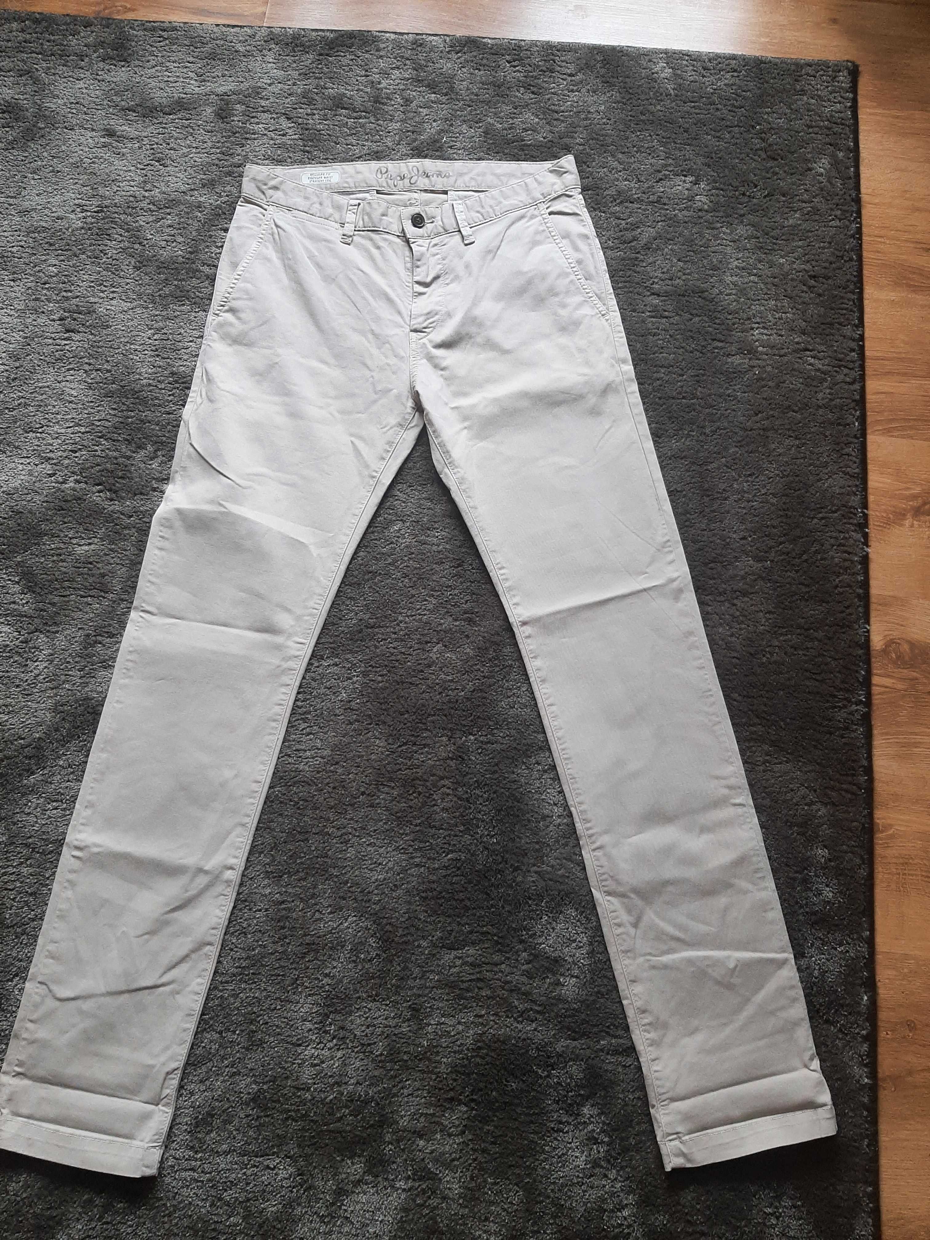 Klasyczne  beżowe spodnie Pepe Jeans Sloane L Xl w32 l34 chinosy