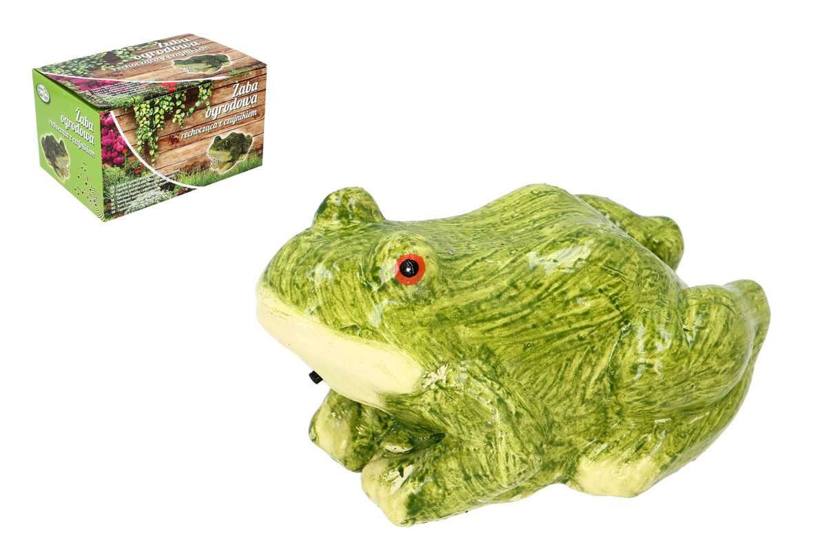 Figurka ogrodowa żaba CZUJNIK RUCHU ceramika