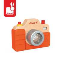 Nowy Zabawkowy drewniany aparat fotograficzny z dźwiękami Janod