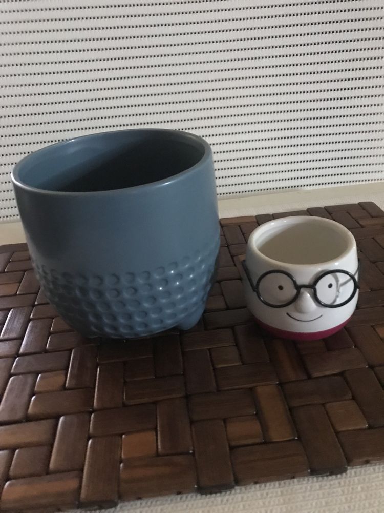 Oslonki ceramiczne na doniczki,nowe,zestaw 2szt.