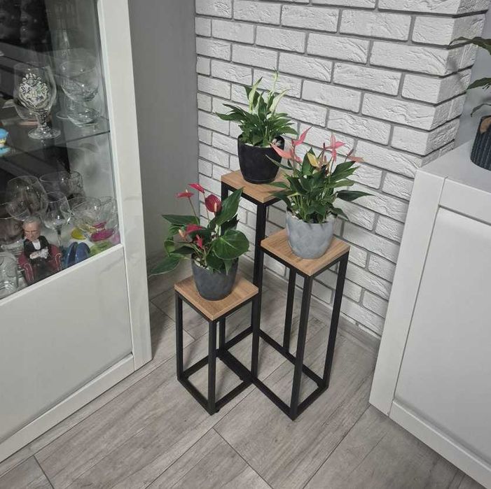KWETNIK STOJĄCY LOFT 3-POZIOMOWY Nowoczesny Stojak na Kwiaty i Rośliny
