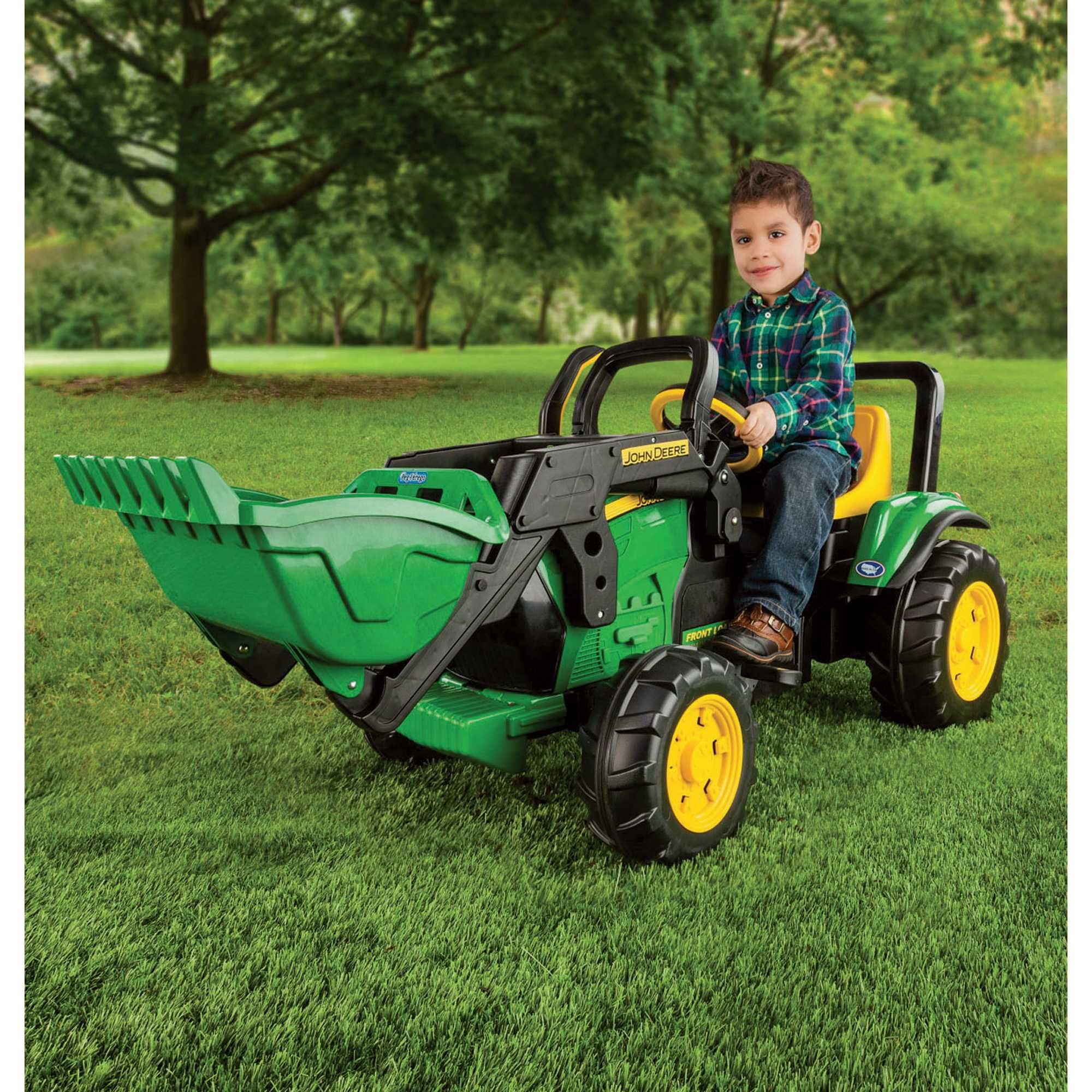 John deere PEG PEREGO koparka traktor + przyczepka dwuosiowa WYSYŁKA