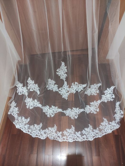 Véu Noiva Tule Renda 3M Pérola