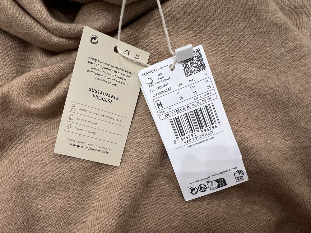 Nowy z metkami sweter damski marki Mango 100% wełna rozmiar M