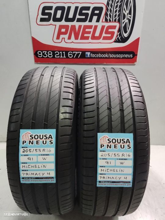 2 pneus semi novos 205-55r16 michelin - oferta dos portes 85 EUROS