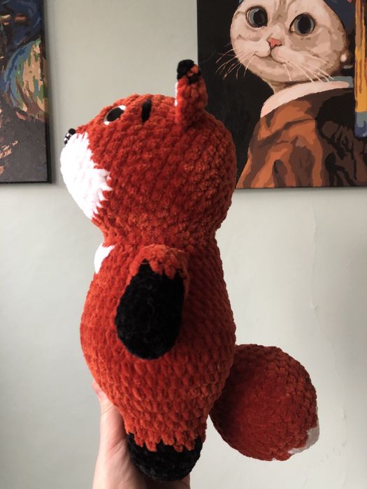 Pluszowy rudy lis na szydełku