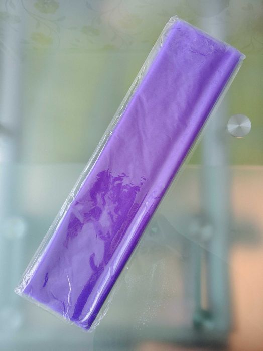 Szyfon organza szeroka 48 cm dekoracyjna ślub wesele na stół fioletowa