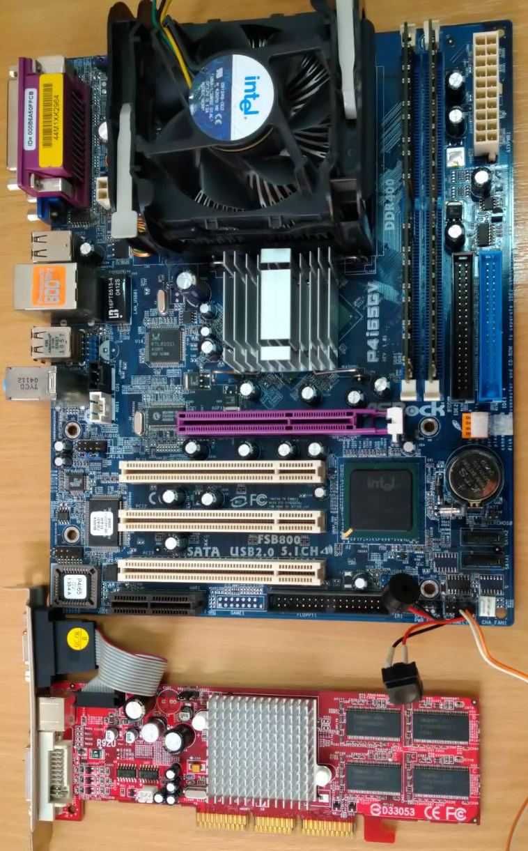 Комплект для ретро ПК (CPU + DDR+ Mainboard+AGP)