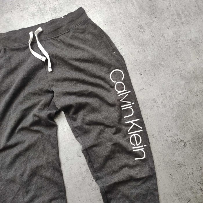 MĘSKIE Spodnie Dresy Dresowe Szare Duże Logo PREMIUM Calvin Klein CK