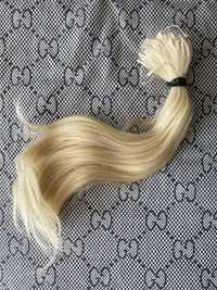 35см Натуральные волосы блонд для наращивания