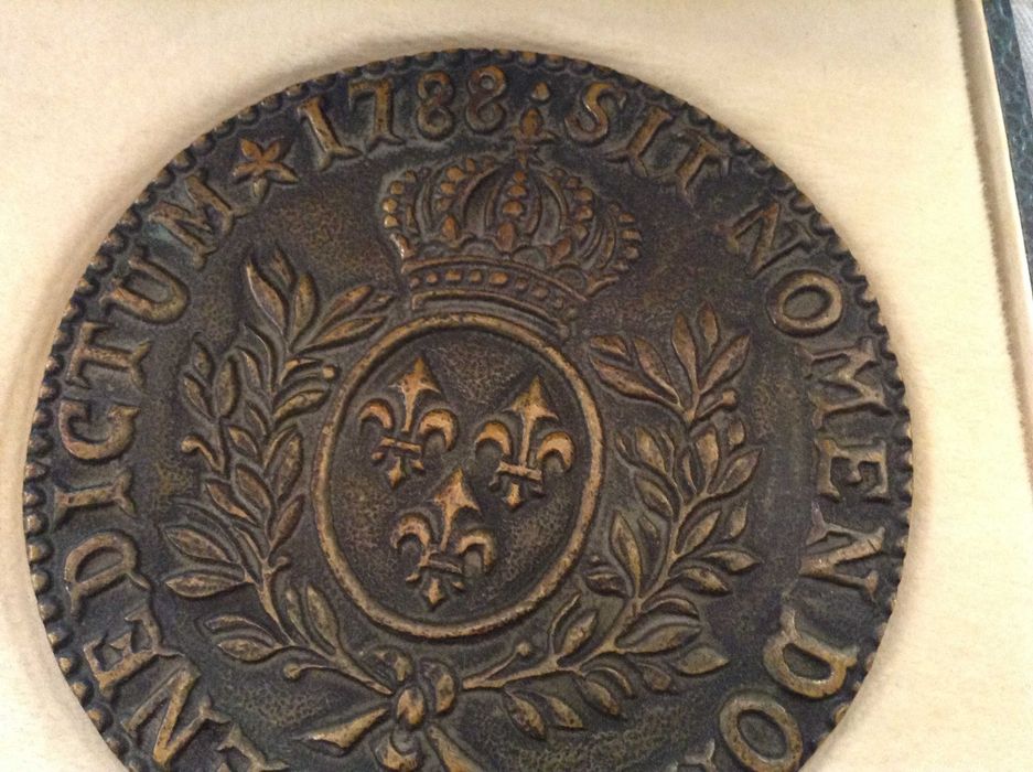 Medalha em Bronze 1788 SIT NOMEN DOMINIT BENEDICTUM com caixa