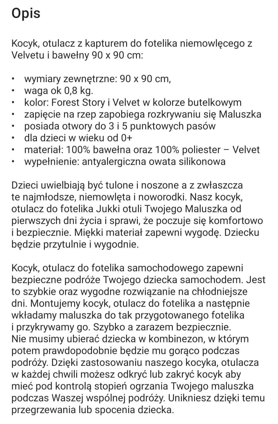 Otulacz / Śpiworek /Kocyk Do Fotelika VELVET JUKKI