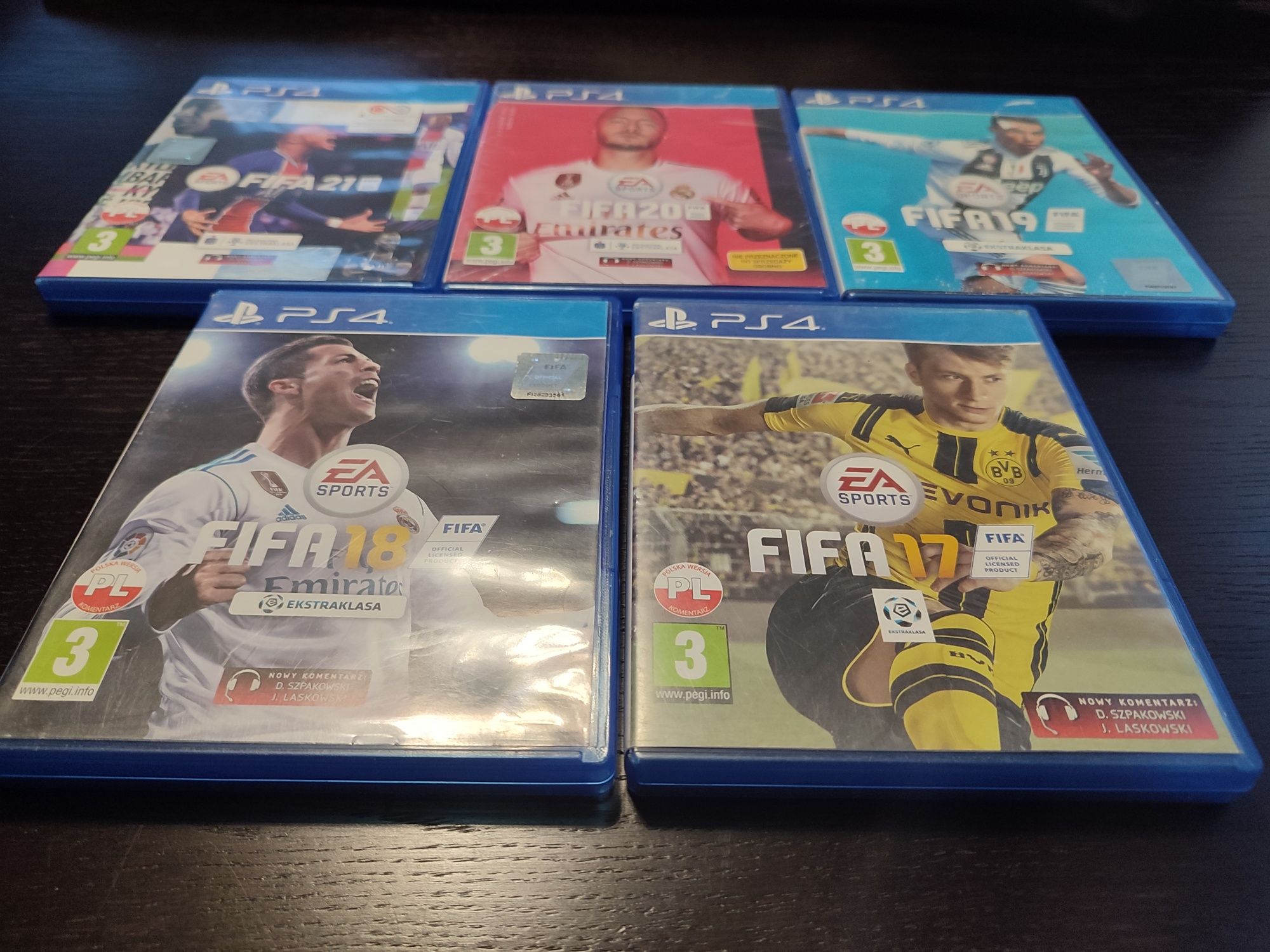 Zestaw komplet gra Ps4 Fifa od 17 do 21 PL gry PlayStation 4 Sniper FC