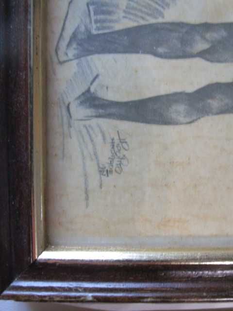 Hipólito de Andrade pequeno desenho com moldura Africa Étnico