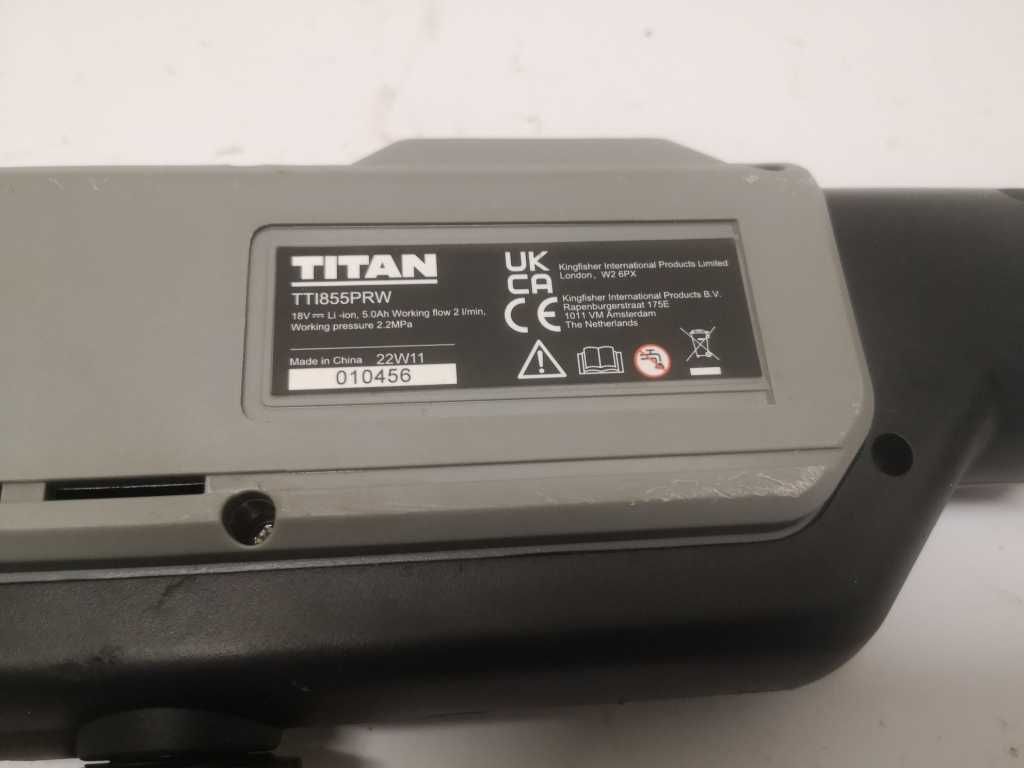 Myjka ciśnieniowa akumulatorowa Titan 22bar 1x5Ah 100W