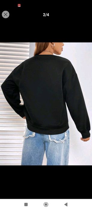 Guitarra & Gráfica Letra Ombro Caído Moletom