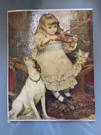 Картина на фольге Dufex  Девушка и собака
