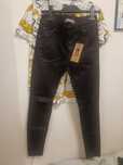 Skórzane ala jeansy czarne z dziurami spodnie r.38-40 skinny nowe
