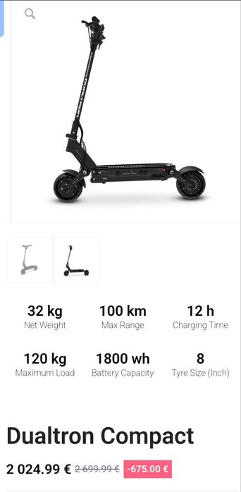 Trotinete dualtron compact