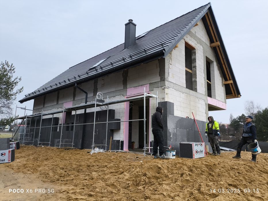 Budowa domu, elewacje,fundamenty, płyty fund., mury, stropy, żelbety