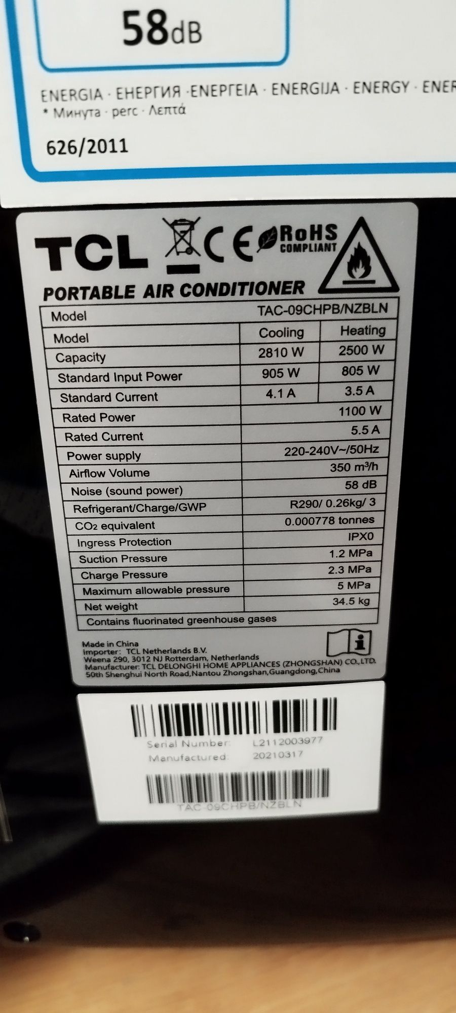Sprzedam klimatyzator TCL