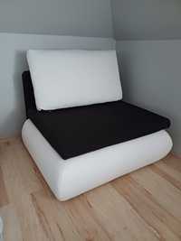 Sofa jednoosobowa rozkładana biało czarna