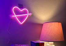 NEON LED SERCE lampka nocna na ścianę USB pokój garaż impreza bar